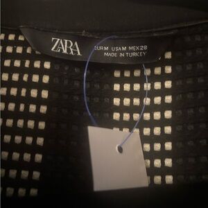 Zara Black Mesh Grid Dress